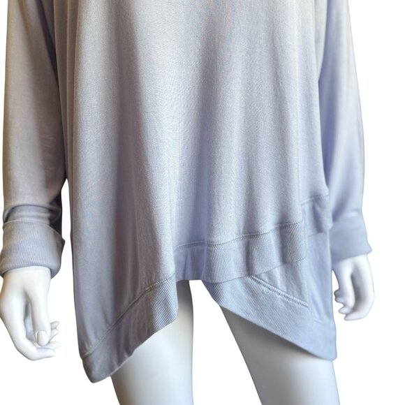 Workshop - Light Blue Modal Blend Asymmetrical Hem Top Long Sleeve Womens Sz 1X - Picture 4 of 8